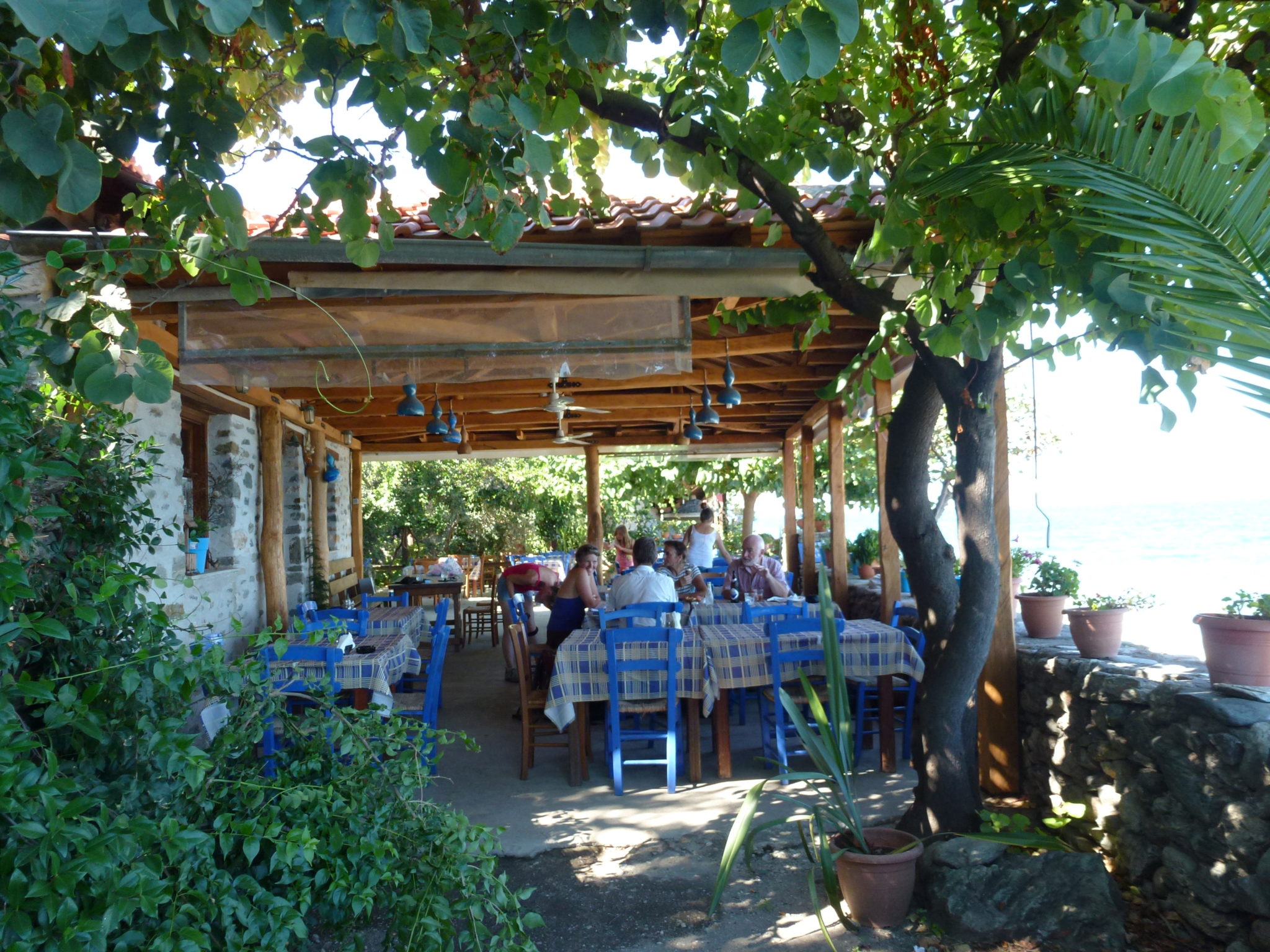 It would be rude not to stop for a cooling drink at the beautiful taverna by the sea